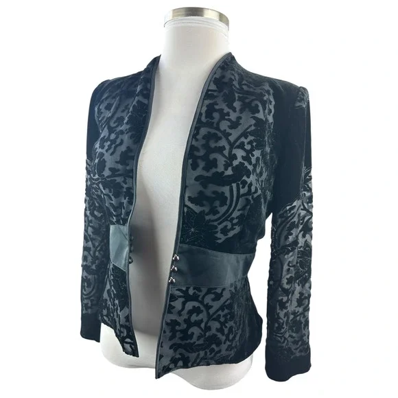 NWT Vintage Ever Beauty Jacket Black Velvet Size 10 Whimsigoth Dark Romantic - Picture 8 of 16